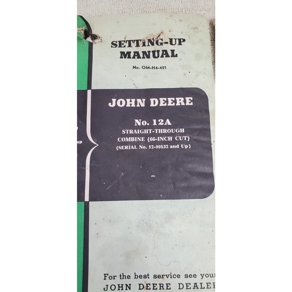 Lot of 3 Service and Setting-up Manual for John Deere 12-A Combine - Picture 3 of 4